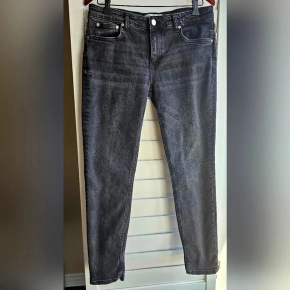 ZARA Skinny Black  Grey Jeans Denim Stretching Slits size 10 - Picture 1 of 6